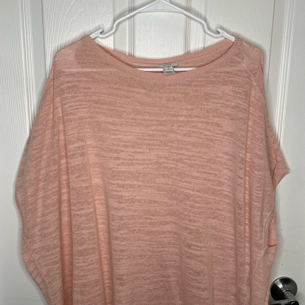 Pure Jill Linen Blend Sleeveless Top Beach Coastal Quiet Luxury in Pink 2X - Picture 3 of 10